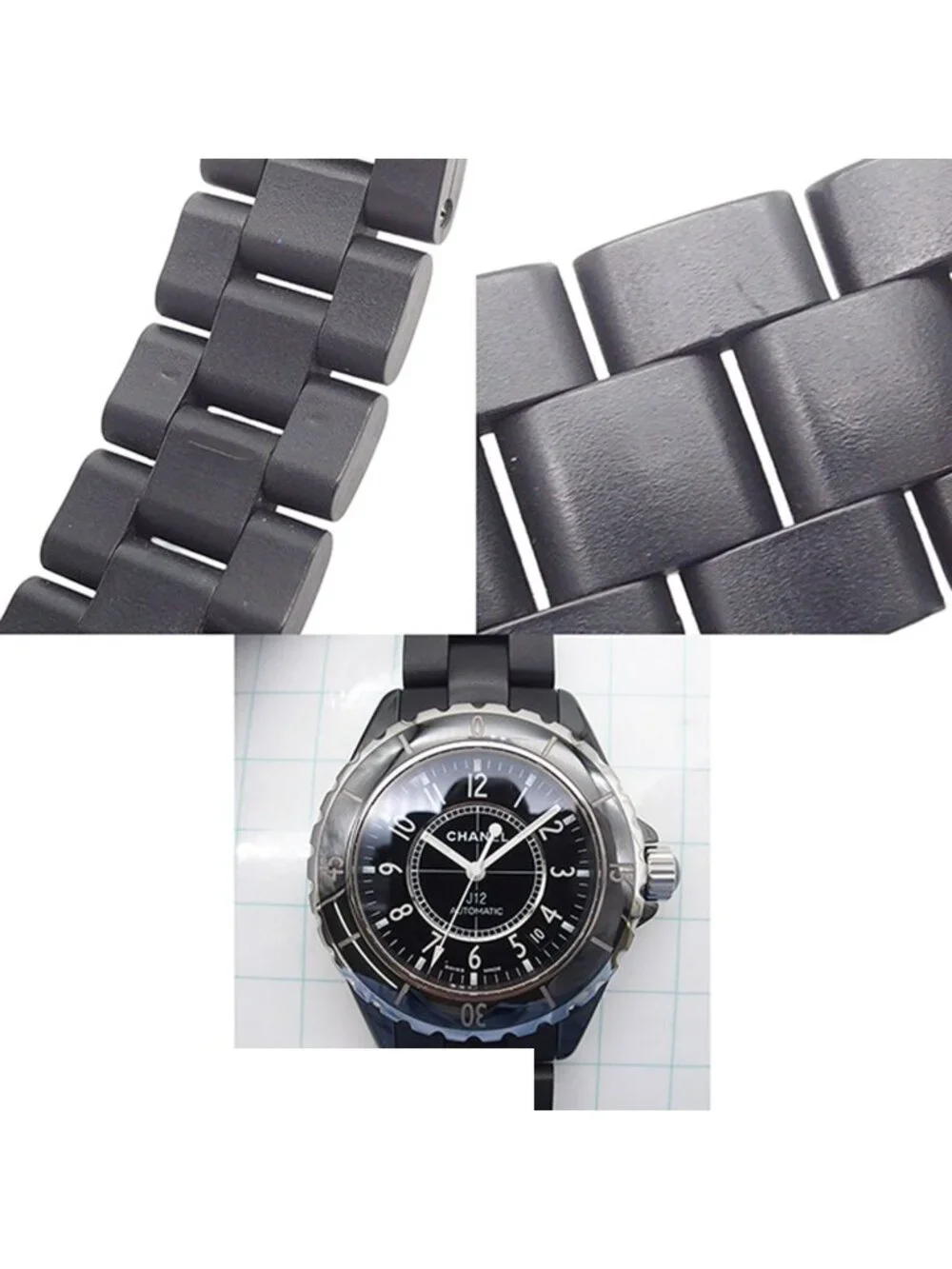 Chanel 38 Black Ceramic SS Rubber Watch Automatic